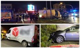 Wypadek na rondzie Reagana w Białymstoku. Toyota zderzyła się z busem (zdjęcia)