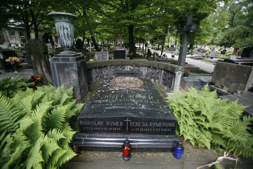 Zdewastowany grób Józefa Rymera