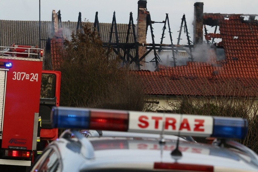 Pożar domu jednorodzinnego koło Wrocławia