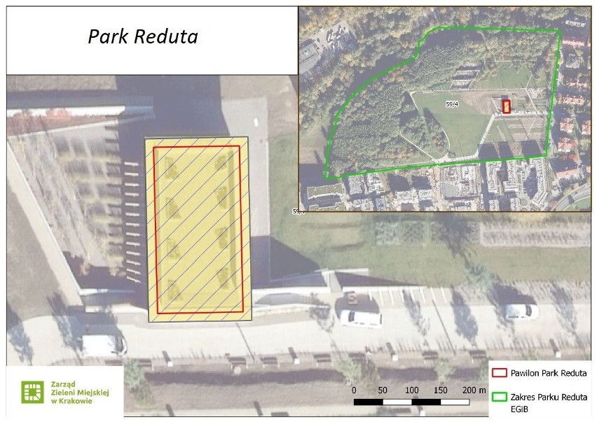 Mapa parku Reduta