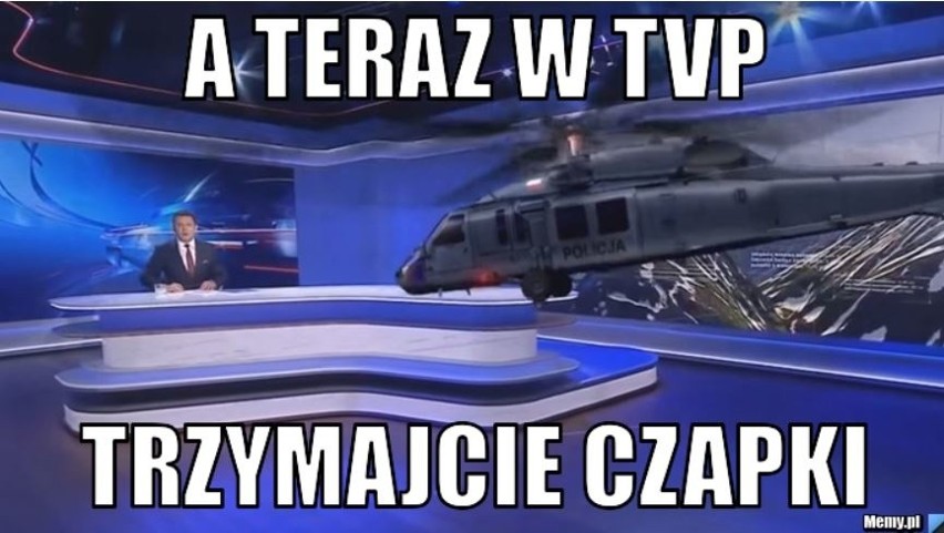 Helikopter w Wiadomościach TVP MEMY. Nowa odsłona i nowe...