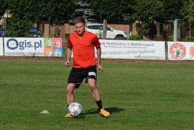 Michał Kucharczyk na treningu Pilicy Białobrzegi.