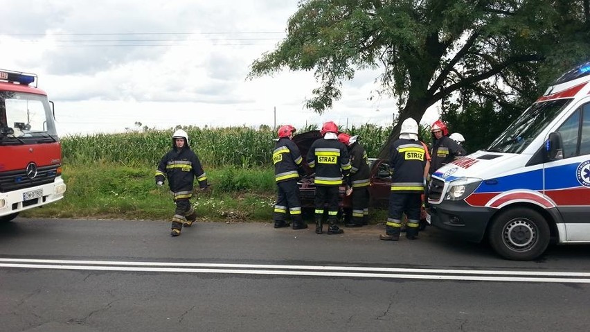 Wypadek pod Wrocławiem. Nissan wpadł do rowu (ZDJĘCIA)