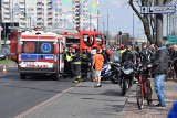 Częstochowa: Wypadek motocyklistów w alei Jana Pawła II. Dwie osoby zostały zabrane do szpitala [ZDJĘCIA]