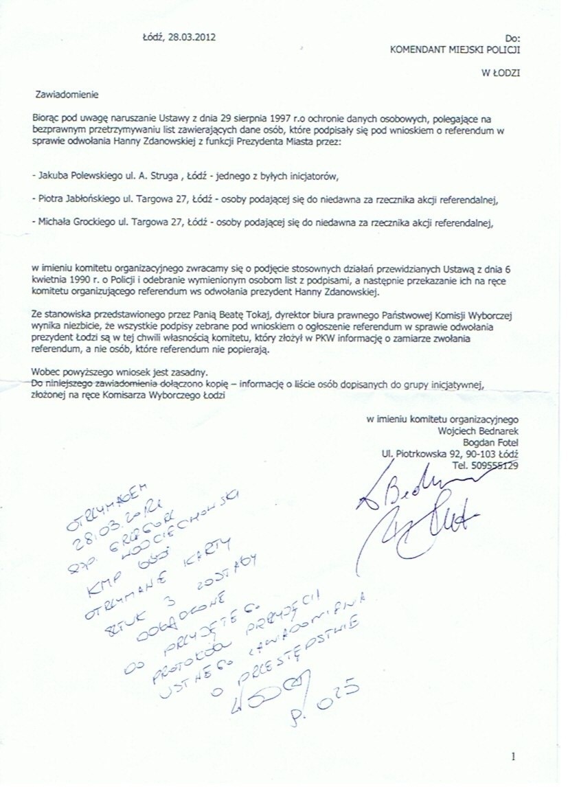 Referendum: oświadczenie Wojciecha Bednarka