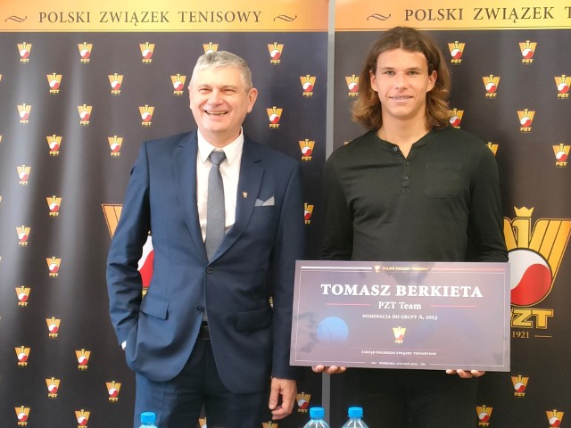 Prezes Polskiego Związku Tenisowego Dariusz Łukaszewski (z lewej) i Tomasz Berkieta (z prawej)