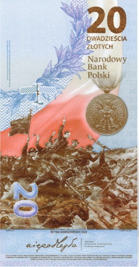 Pionowy banknot 20 zł Bitwa Warszawska 1920 podbił serca...