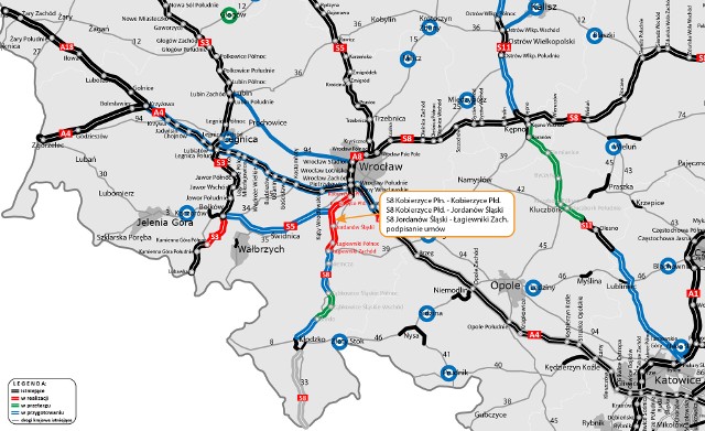 Docelowo droga ekspresowa S8 zostanie zrealizowana na 87-kilometrowym odcinku drogi od Wrocławia do Kłodzka.