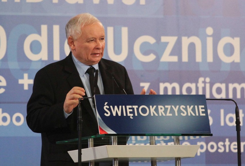 Jarosław Kaczyński i Mateusz Morawiecki w sobotę na konwencji wyborczej PiS w Kielcach [ZAPIS TRANSMISJI]