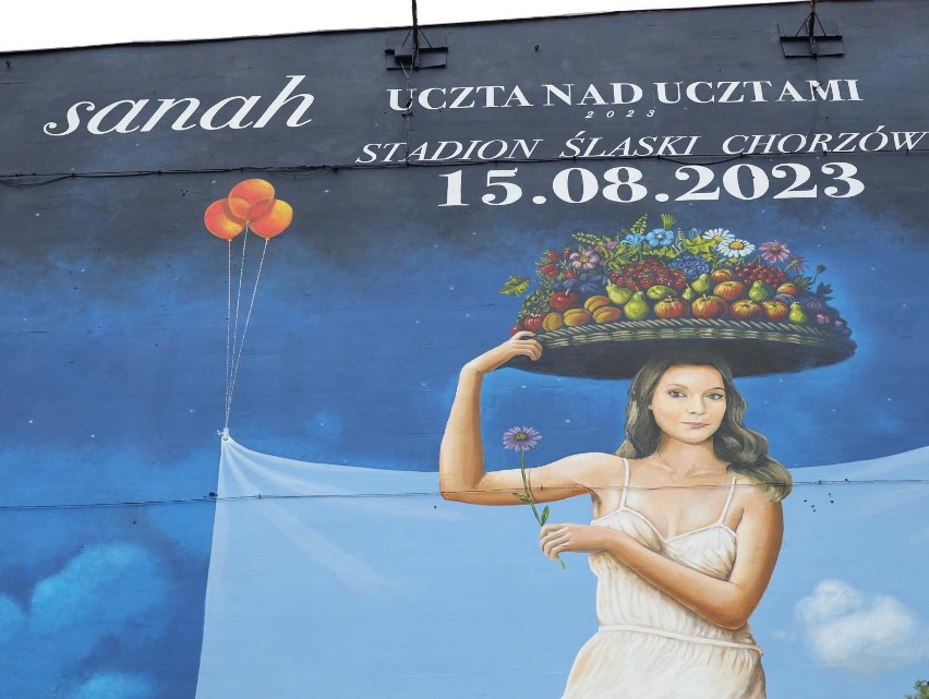 Mural sanah w centrum Katowic.Można go oglądac tylko do...