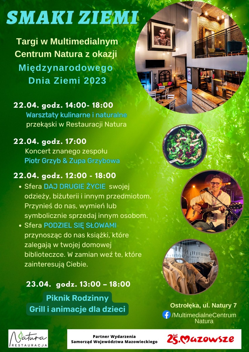 Multimedialne Centrum Natura w Ostrołęce zaprasza na Smaki Ziemi. 22 i 23 kwietnia sporo się tu będzie działo. Zdjęcia