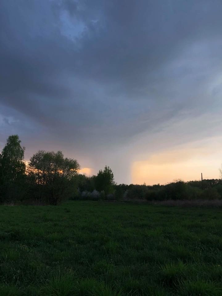Burza w Podlaskiem 29.04.2018 Wielka chmura nad...