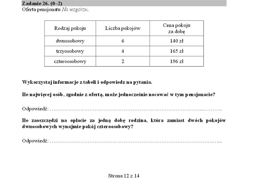 Próbny sprawdzian szóstoklasisty 2014 - języki polski,...