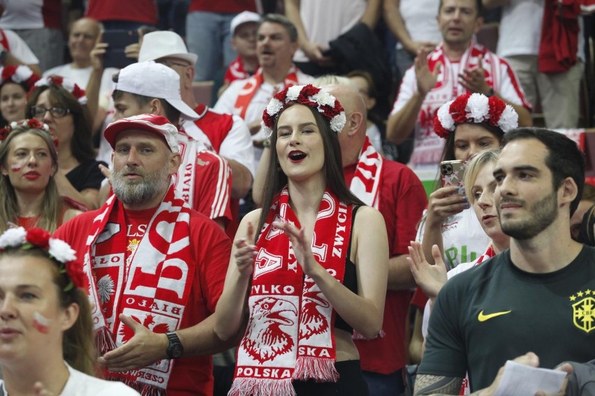 Kibice Biało-Czerwonych podczas meczu Polska - Brazylia w...