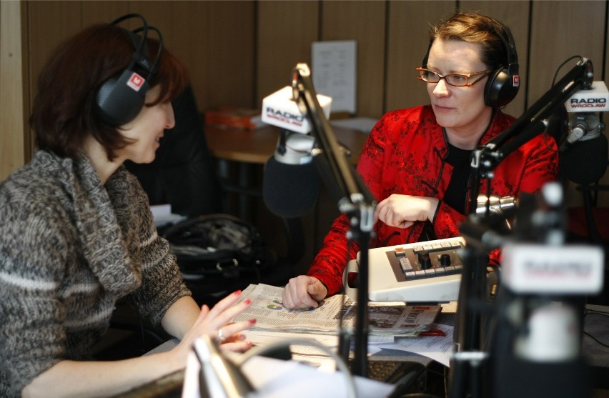 12.03.2013. Dziennikarki Radia Wrocław. Anna Geryn i Maja...