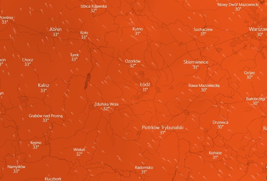 Ostrzeżenie meteorologiczne 2. stopnia przed upałami.