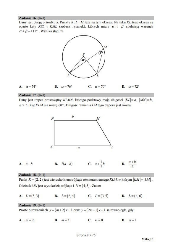 Matura 2018 z matematyki - rozwiązania zadań, odpowiedzi i...