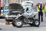 Zderzenie quada z samochodem osobowym w Grudziądzu