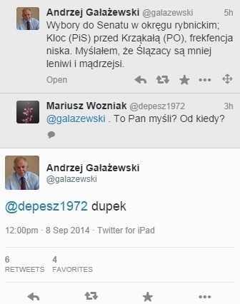 Posłowi Gałażewskiemu puściły nerwy "Dupek" tak nazwał swojego rozmówcę