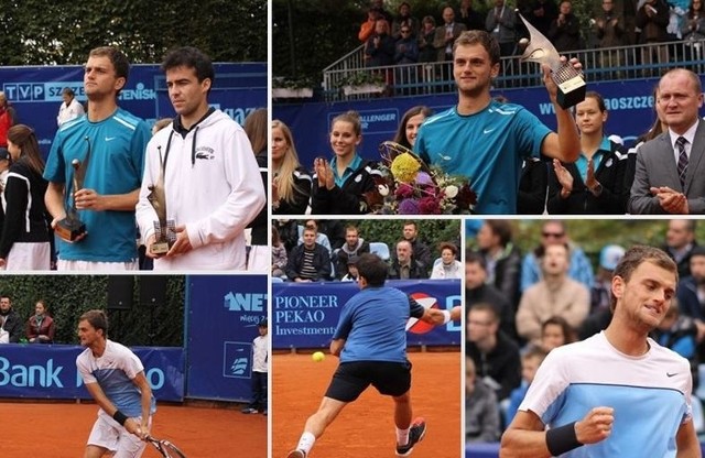 Pekao Szczecin Open 2013 wygrał Ukrainiec Oleksandr Nedovyesov. Po prawej finalista Hiszpan Pere Riba.