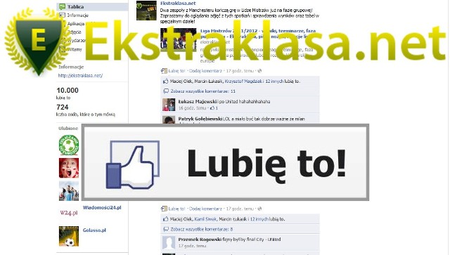 Ekstraklasa.net ma 10.000 fanów na Facebooku!