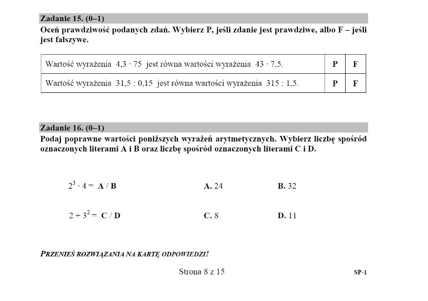 Test szóstoklasisty 2016. Matematyka - jakich błędów unikać? [ARKUSZE, ODPOWIEDZI]