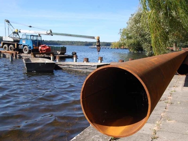 Prace przy pomoście w parku przerwano jesienią 2009 roku, w zimie dokończyły je inne firmy i na wiosnę 2010 roku pomst już działał. Dobicie pali i budowa drewnianej konstrukcji kosztowały w sumie 136 tys. zł.