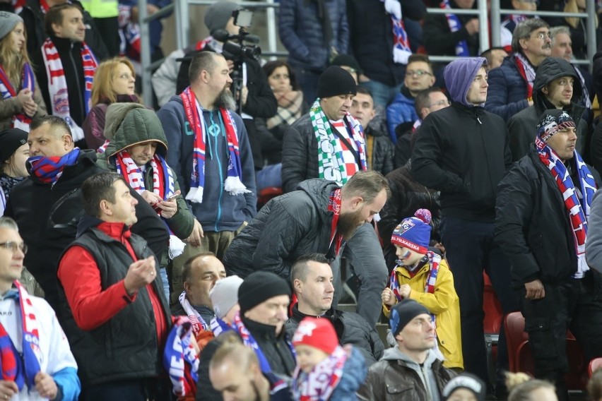 Kibice Górnika Zabrze na meczu z Lechem Poznań