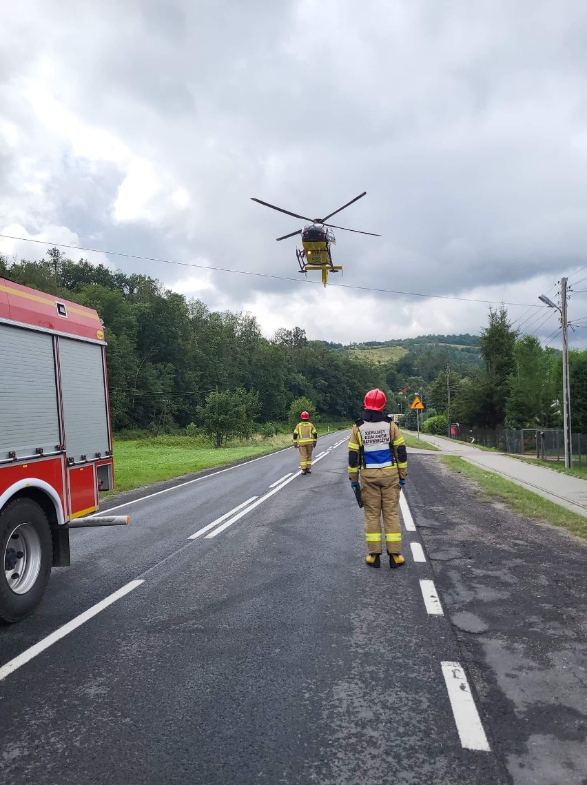 Groźny wypadek w Mszanie. Śmigłowiec LPR w akcji 