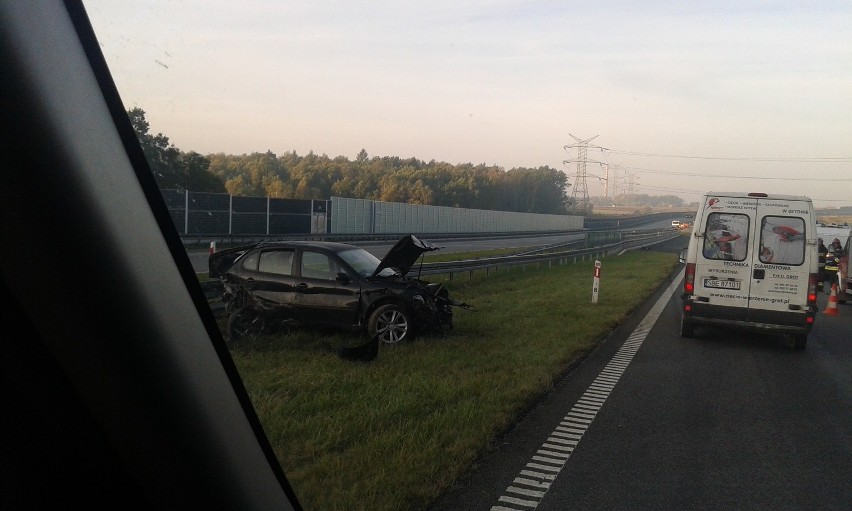 Wypadek na A1 w Bytomiu