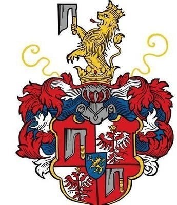 Herb hrabiowski Tęczyńskich po zatwierdzeniu przywilejem z 1561 r. przez cesarza Ferdynanda I