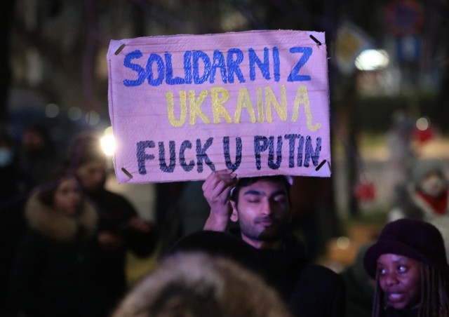 Manifestacja pokojowa przeciwko agresji Putina na Ukrainę.