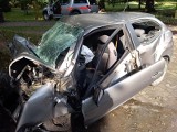 Tragedia w Parku Miejskim w Legnicy. Rozpędzony kierowca uderzył z impetem w kamienny przepust. Nie przeżył
