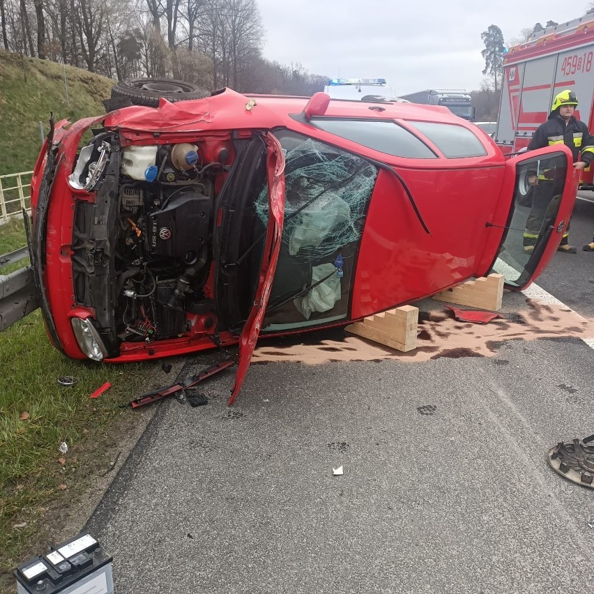 Wypadek na A4 na wysokości Strzelec Opolskich.