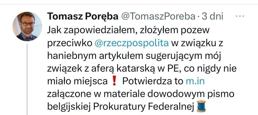 Europoseł Tomasz Poręba pozwał „Rzeczpospolitą” i OKO Press. „Dość tego!”