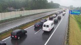 Kraków. Zderzenie dwóch samochodów na A4, utworzył się korek [ZDJĘCIA]