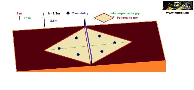 Tak wygląda pole do gry w hillball.