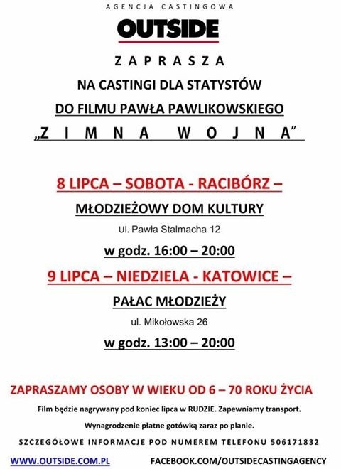 Zimna Wojna: Casting w Katowicach i Raciborzu