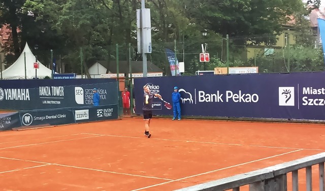 Grzegorz Panfil w meczu I rundy eliminacji Pekao Szczecin Open