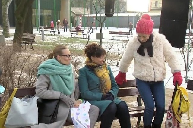 Joanna Brodzik, Magdalena Popławska i Monika Mariotti na planie "Nie rób scen" (fot. Dzień Dobry TVN/x-news)