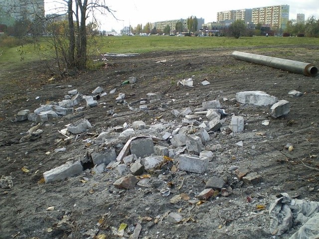 Odpady pozostawione niedaleko al. Niepodległości w Inowrocławiu