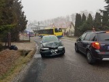 Zgłobice. Zderzenie osobówki z autobusem MPK. Jedna osoba trafiła do szpitala