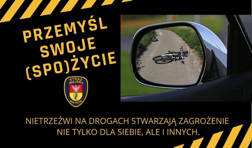 Pijany rowerzysta zatrzymany w Białymstoku. Monitoring...