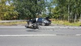Wypadek w Prądach. Citroen zderzył się z motocyklem. Na miejscu lądował śmigłowiec LPR