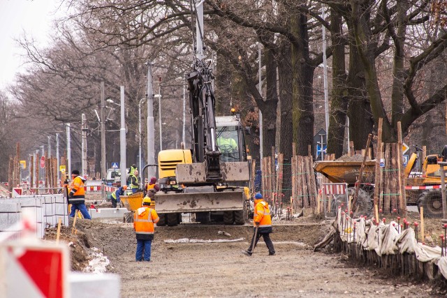 Przebudowa torowiska na Biskupin. Stan na początek marca 2021 roku