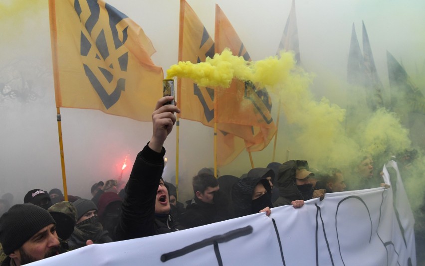 Demonstracja Korpusu Narodowego w Kijowie