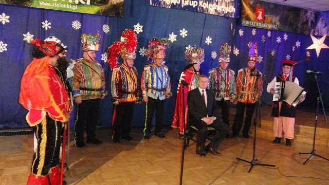 Kolędnicy z Modlnicy ośpiewali Wojciecha Karwata, szefa Herodów z Zielonek obchodzących 20-lecie