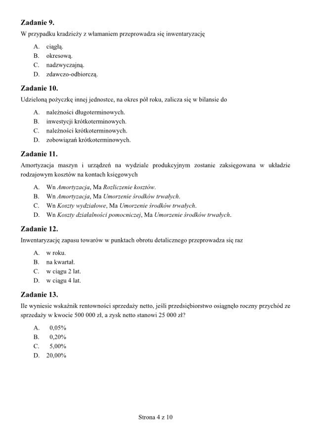 Jak wygląda test na egzaminie zawodowym? Oto przykładowy...