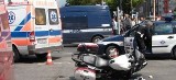 Szczecin. Policjant na motorze potrącony przez samochód dostawczy