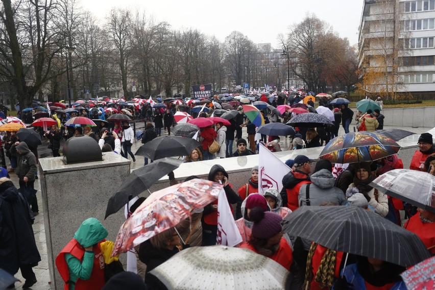 Protest nauczycieli w Warszawie.